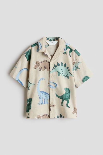 Linen-blend resort shirt