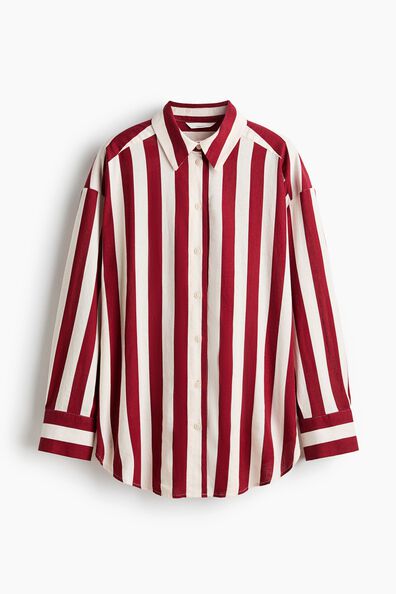 Oversized linen-blend shirt