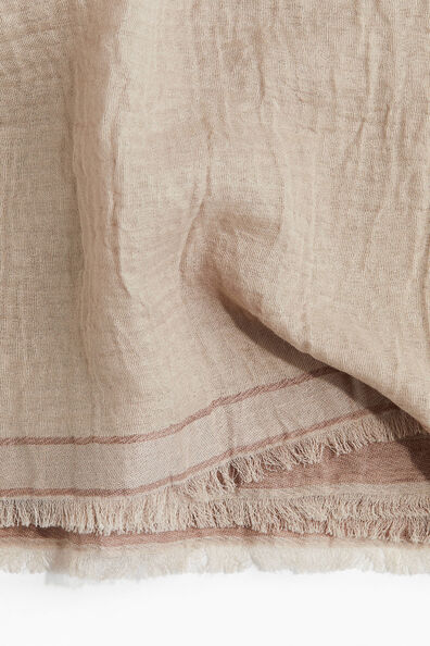 Linen-blend muslin scarf