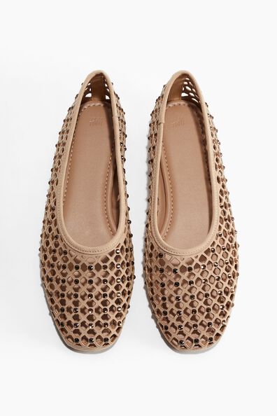Rhinestone-embellished ballet flats