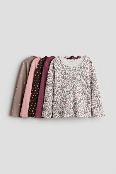 5-pack long-sleeved cotton T-shirts
