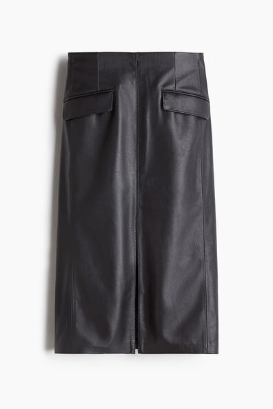 Coated pencil skirt