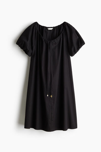 Drawstring-neck dress