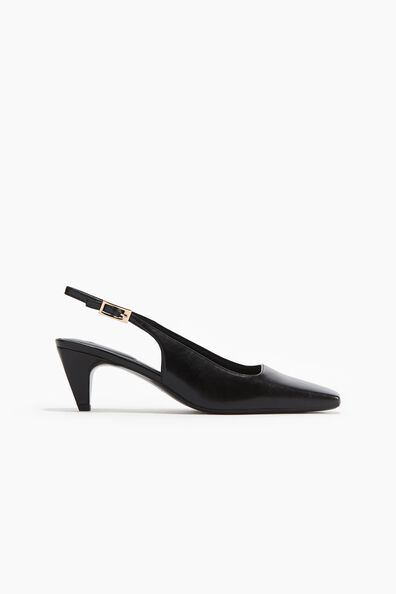 Chisel-toe slingback court shoes
