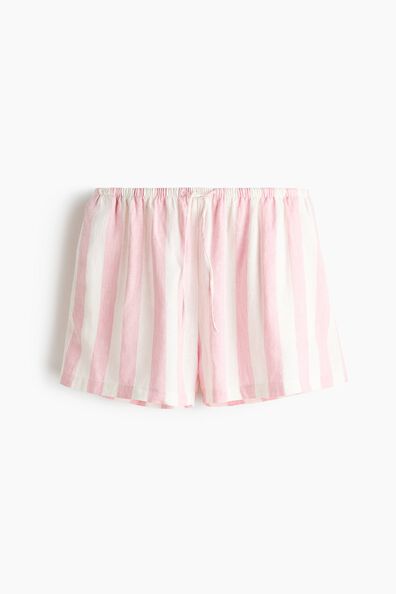Linen-blend drawstring shorts