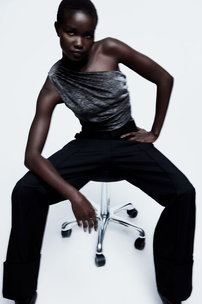 Starved For Glamour One Shoulder Top