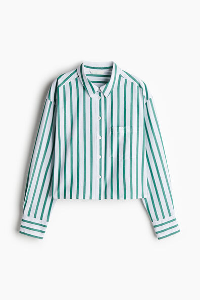 Short poplin shirt