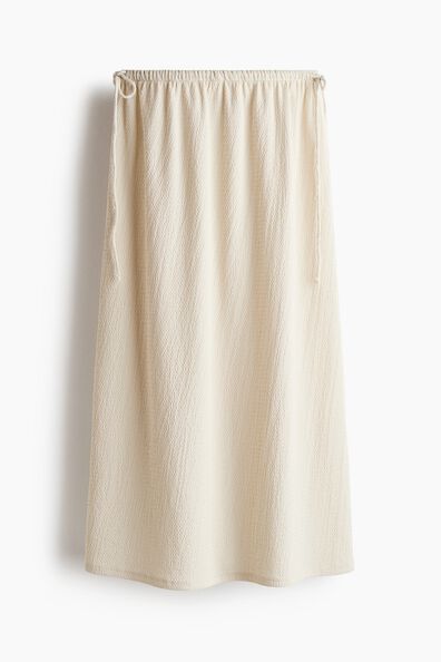 Crinkled drawstring skirt