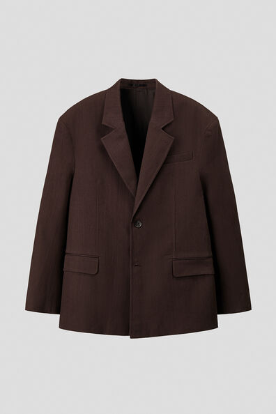 Relaxed Fit Single-breasted linen jacket