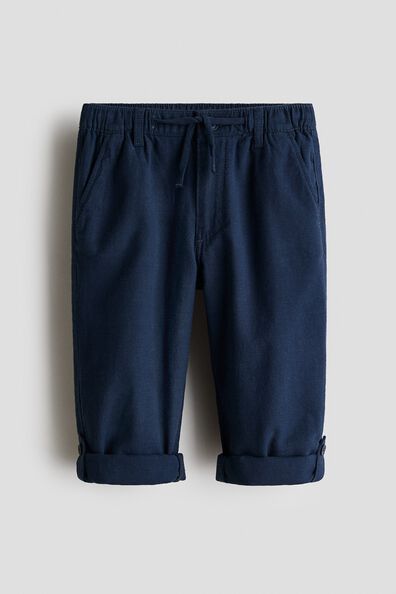 Cotton roll-up trousers