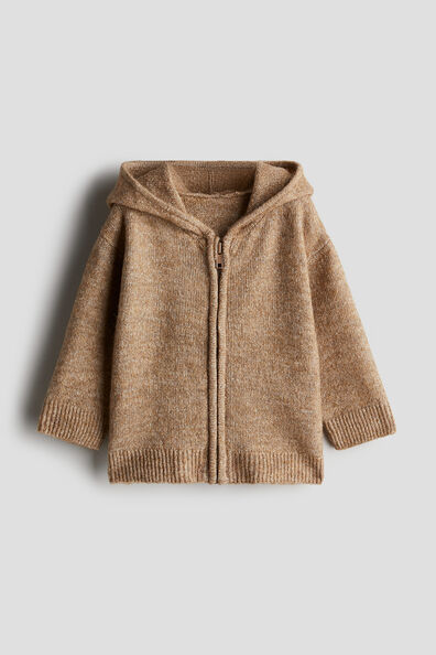 Hooded zip-through cardigan