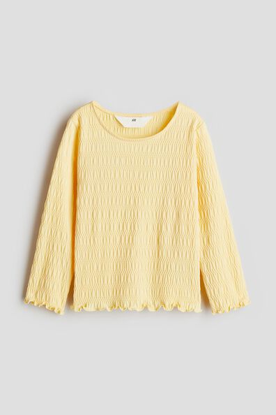 Smocked jersey top