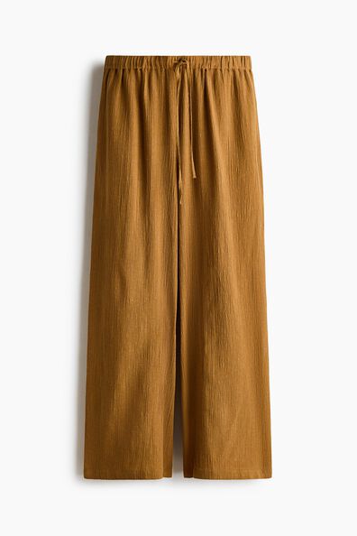 Linen-blend drawstring trousers