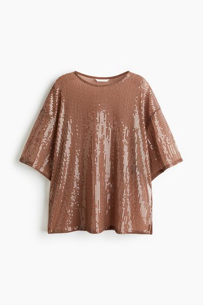 Oversized sequined top