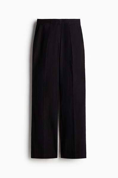Bootcut linen-blend trousers