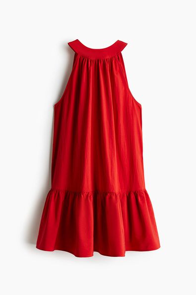 Tie-neck mini dress