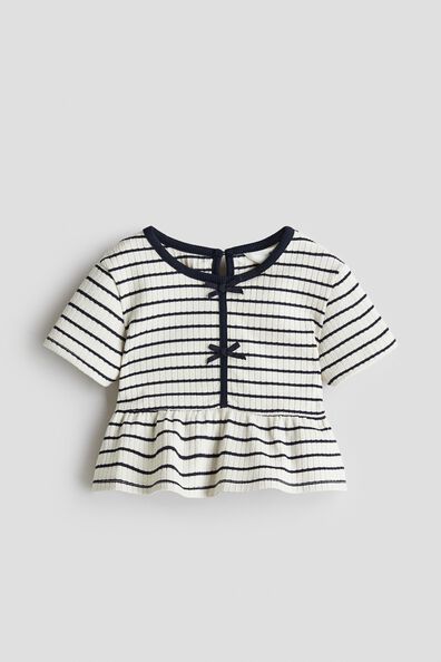 Rib-knit peplum top
