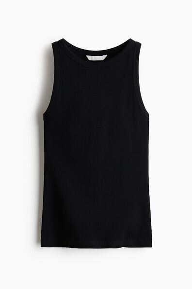 Ribbed cotton vest top