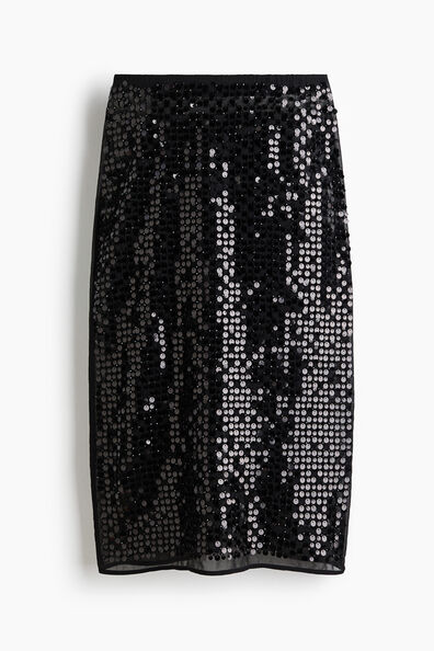 Sequined pencil skirt