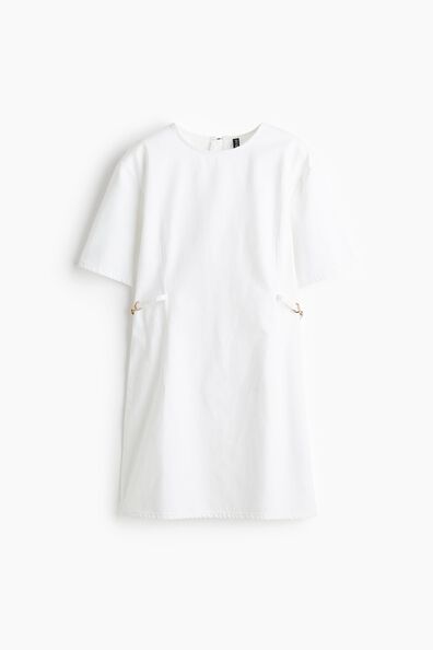 Buckle-detail denim dress