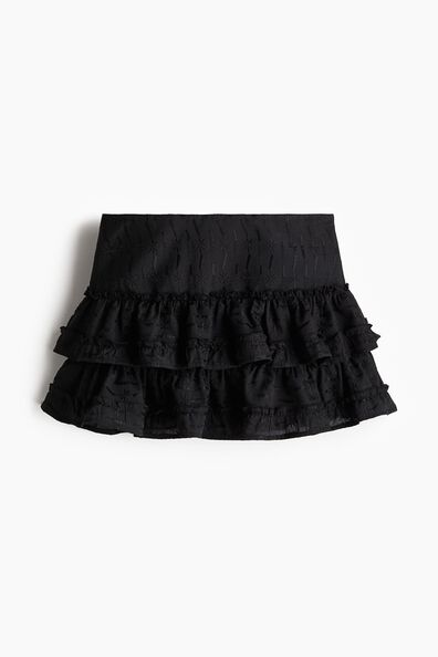 Embroidered tiered skirt