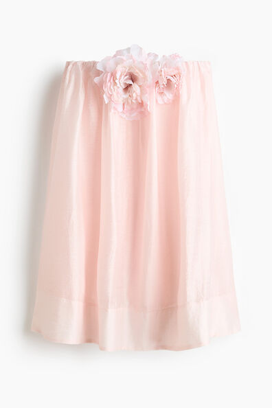 Appliquéd linen-blend dress
