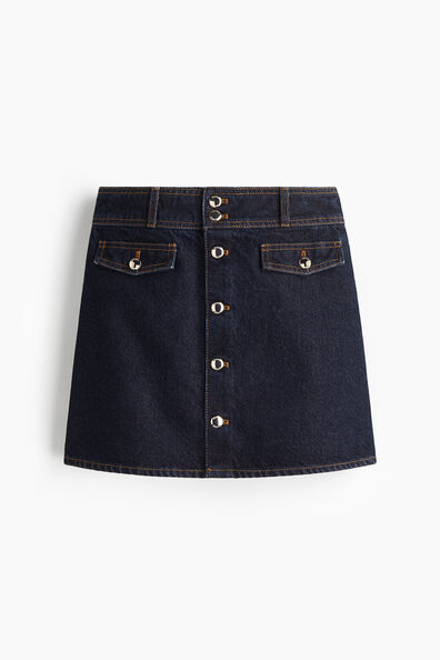 A-line denim mini skirt