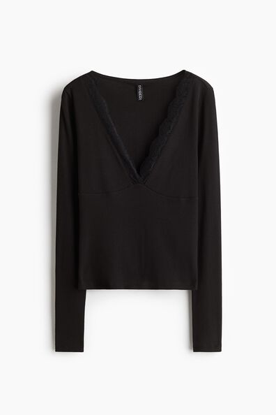 Lace-trimmed top
