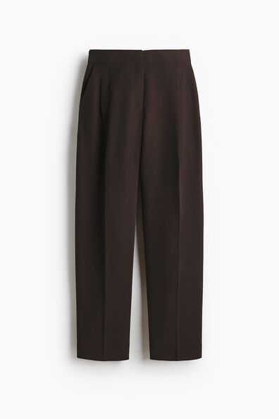 Barrel-leg twill trousers