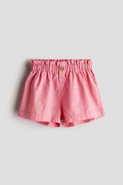 Cotton paper bag shorts