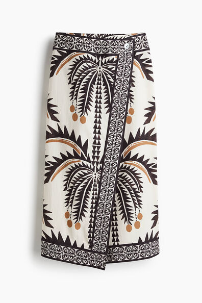 Printed wrap skirt