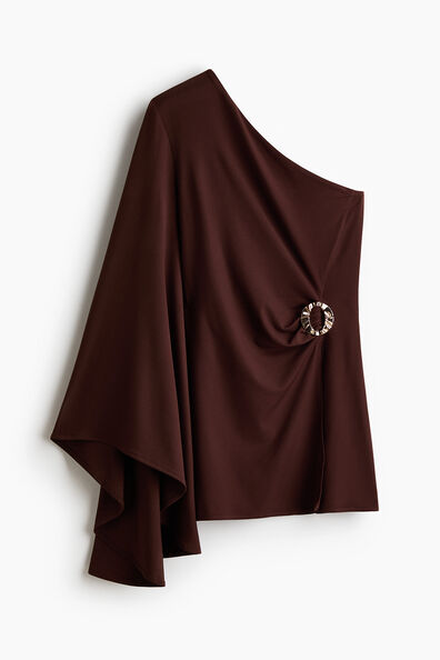 Draped one-shoulder top
