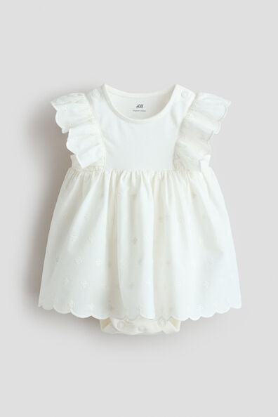 Frill-trimmed bodysuit dress