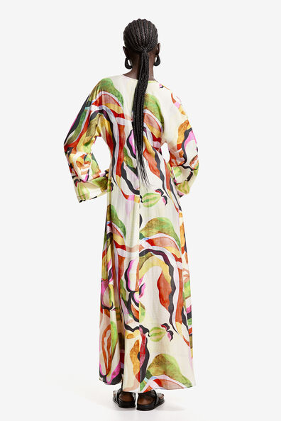 Lace-up kaftan dress