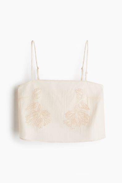 Bead-embroidered strappy top