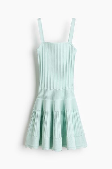 Knitted flared-skirt dress