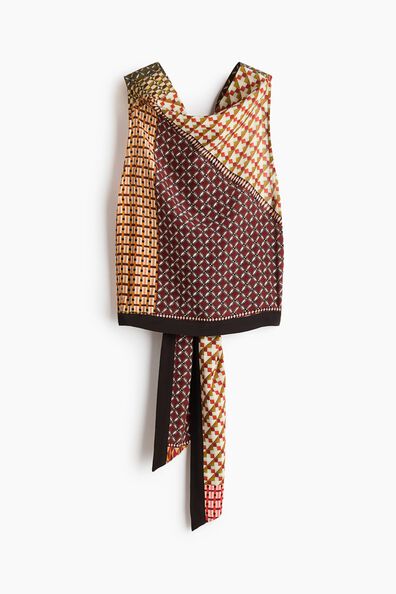 Cowl-neck halterneck top