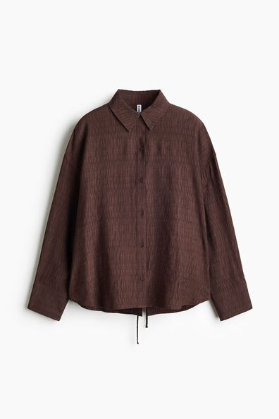 Oversized tie-detail shirt