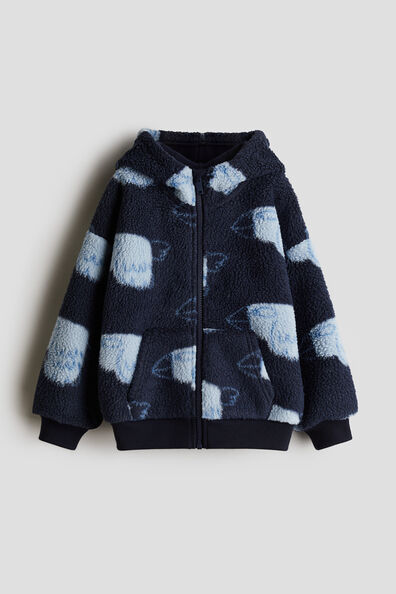 Fluffy zip-through hoodie