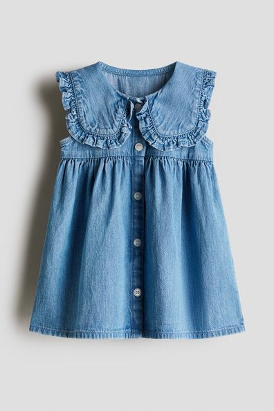 Sailor-collared denim dress