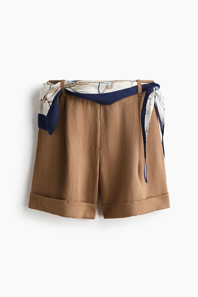 Scarf-detail shorts