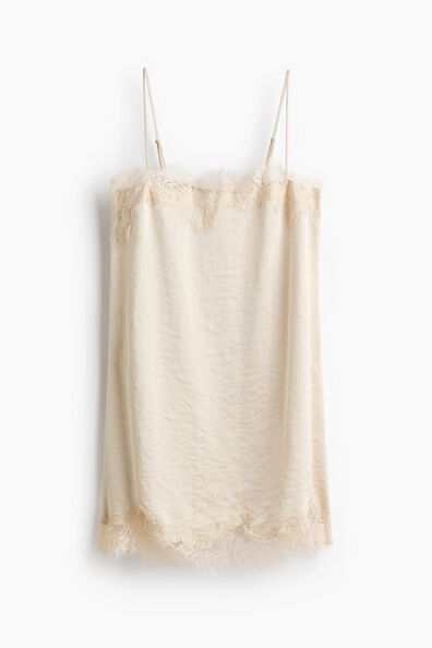 Lace-trimmed slip dress