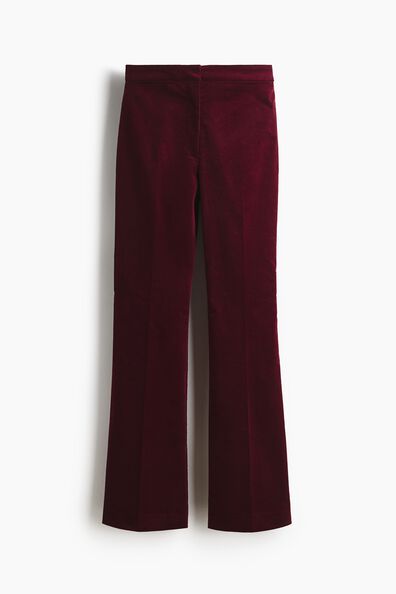 Flared velvet trousers