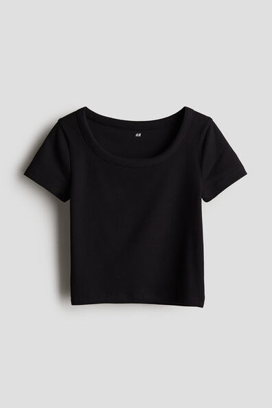 Ribbed jersey top