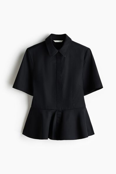 Poplin peplum shirt