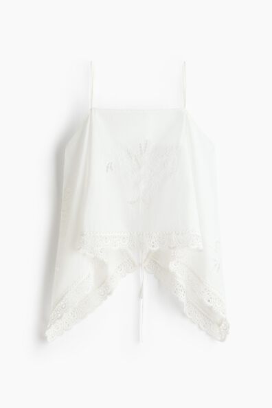 Lace-trimmed wrap top