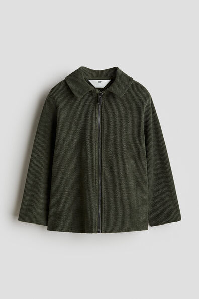 Ribbed velour shacket