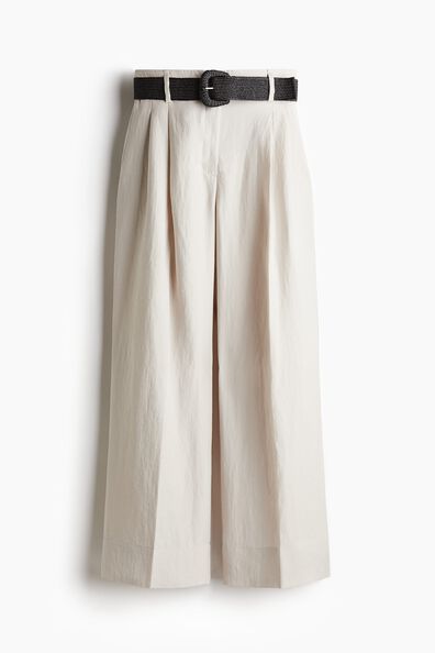 Wide belted trousers