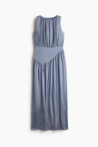 Gathered satin dress