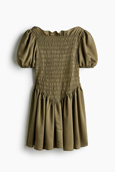 Smocked-bodice dress